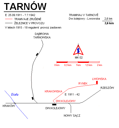 Tramvaj na křižovatce Lwowska- Wałowa (1931).